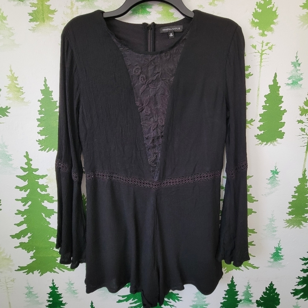 Kendall & Kylie Lace Black Romper.